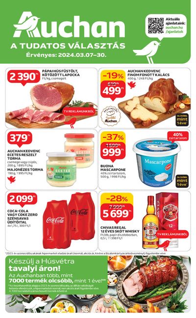 Auchan katalógus, Szolnok | Auchan hipermarket húsvéti élelmiszer ajánlatok. | 2024. 03. 07. - 2024. 03. 30.