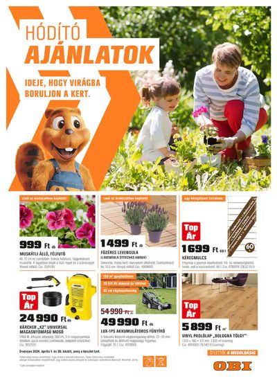 Otthon, kert és barkácsolás kínálatok, Bicske | Leaflet Obi a Obi | 2024. 04. 02. - 2024. 04. 30.