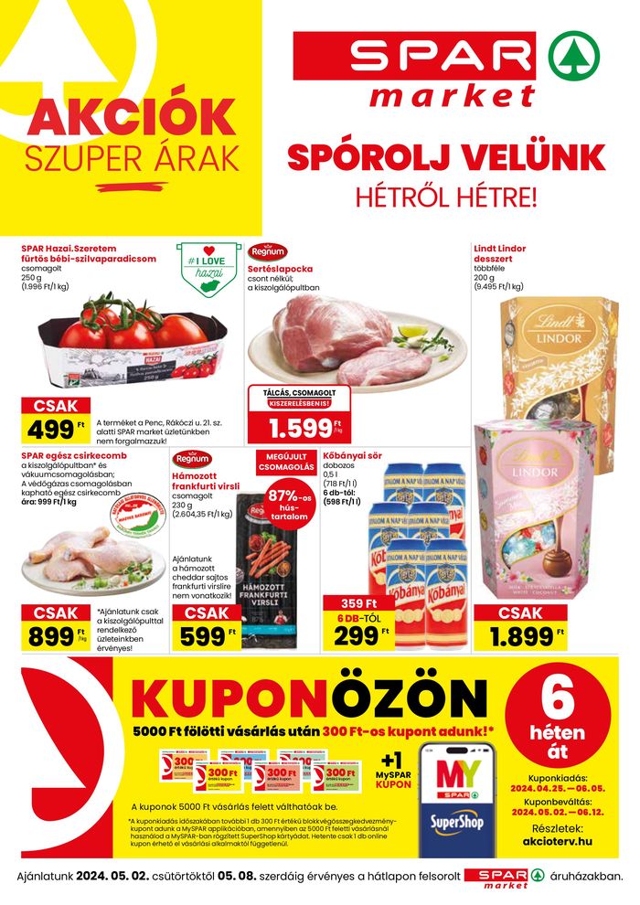 Spar katalógus, Tiszalök | SPAR market akció! | 2024. 05. 02. - 2024. 05. 08.
