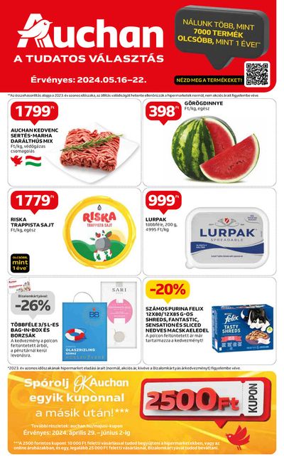 Hiper-Szupermarketek kínálatok, Alsózsolca | Auchan Hipermarket Heti Katalógus a Auchan | 2024. 05. 16. - 2024. 05. 22.