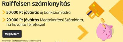 Bankok és szolgáltatások kínálatok, Szombathely | Raiffeisen számlanyitás a Raiffeisen Bank | 2024. 05. 16. - 2024. 05. 31.