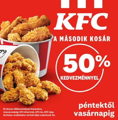 Éttermek kínálatok, Szolnok | 50% Kedvezmény a KFC | 2024. 05. 16. - 2024. 05. 28.
