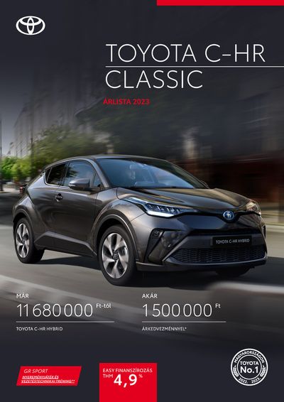 Autók, motorkerékpárok és alkatrészek Kínálatok | Toyota C-HR Hybrid a Toyota | 2024. 07. 16. - 2024. 12. 31.