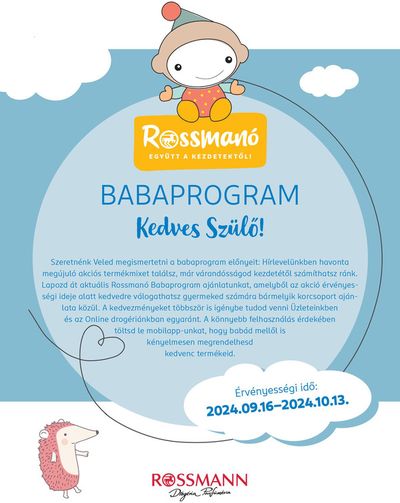 Gyógyszertárak és szépség kínálatok, Polgárdi | Rossmann Baba a Rossmann | 2024. 09. 12. - 2024. 10. 13.