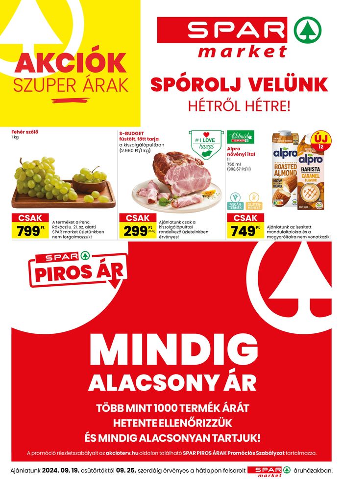 Spar katalógus, Salgótarján | Új ajánlatok felfedezésre | 2024. 09. 19. - 2024. 09. 25.