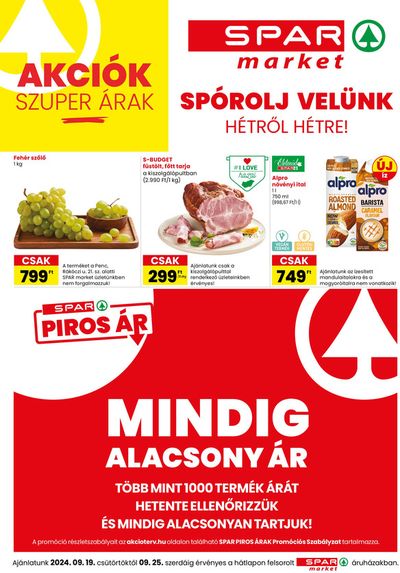 Spar katalógus, Budapest | Új ajánlatok felfedezésre | 2024. 09. 19. - 2024. 09. 25.