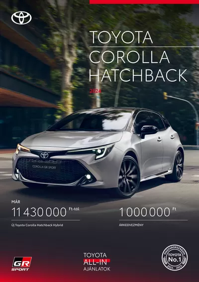 Autók, motorkerékpárok és alkatrészek kínálatok, Győr | Toyota Corolla Hatchback MY24 a Toyota | 2024. 10. 03. - 2025. 10. 03.