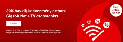 Elektronika kínálatok, Berettyóújfalu | 20% havidíj-kedvezmény otthoni Gigabit Net + TV csomagokra a Vodafone | 2024. 10. 10. - 2024. 10. 18.