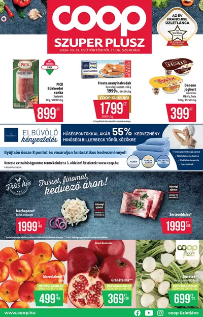 Hiper-Szupermarketek kínálatok, Szeged | Coop országos szórólap november 1. hét - Szuper Plusz a Coop | 2024. 10. 31. - 2024. 11. 06.