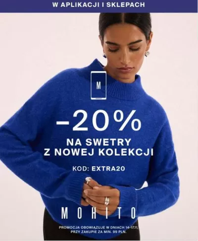 Ruházat, cipők és kiegészítők Kínálatok | -20% na swetry z nowej kolekcji a Mohito | 2024. 11. 14. - 2024. 11. 28.