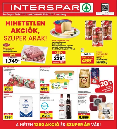 Interspar katalógus, Győr | Nagyszerű ajánlat a kedvezményvadászoknak | 2024. 11. 21. - 2024. 11. 27.