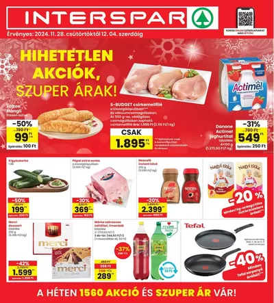 Interspar katalógus, Sopron | Nagyszerű kedvezmények kiválasztott termékekre | 2024. 11. 28. - 2024. 12. 04.