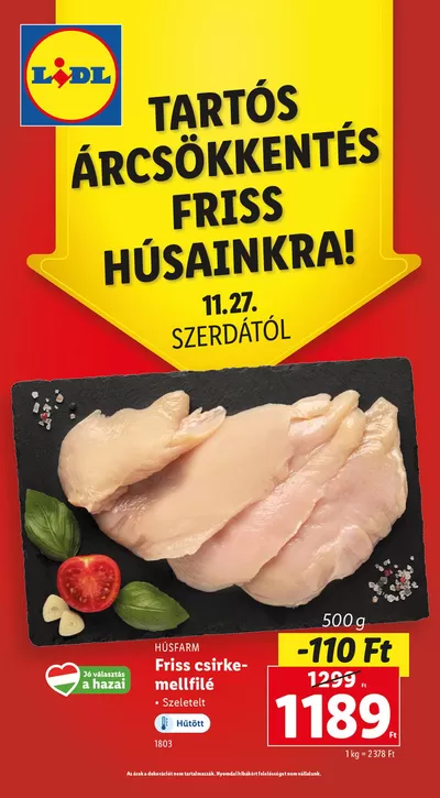 Lidl katalógus, Kaposvár | Tartós árcsökkentés friss húsainkra | 2024. 11. 27. - 2024. 12. 08.