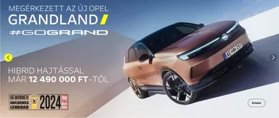 Autók, motorkerékpárok és alkatrészek kínálatok, Szeged | Grandland a Opel | 2025. 01. 23. - 2025. 02. 06.