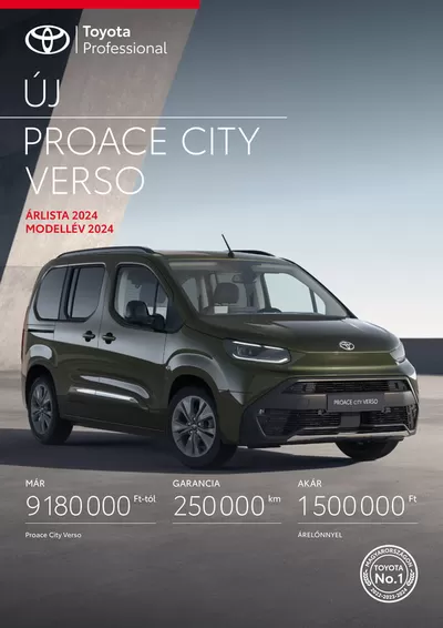 Autók, motorkerékpárok és alkatrészek kínálatok, Szombathely | Toyota Új Proace City Verso ICE a Toyota | 2025. 01. 25. - 2026. 01. 25.