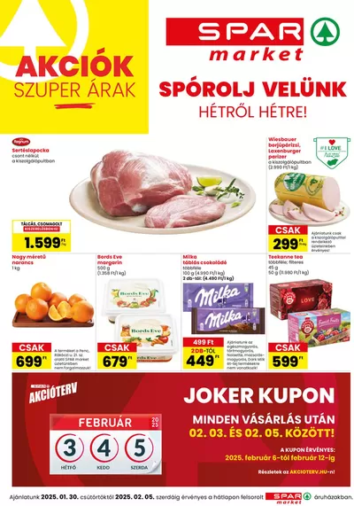 Hiper-Szupermarketek kínálatok, Kaposvár | Takarítson meg most ajánlatainkkal a Spar | 2025. 01. 30. - 2025. 02. 05.