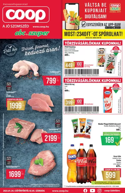 Hiper-Szupermarketek kínálatok, Kaposvár | Coop országos szórólap február 1. hét - Abc-Szuper a Coop | 2025. 01. 30. - 2025. 02. 05.