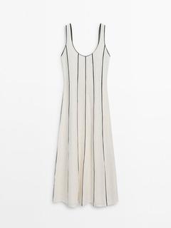Linen blend two-tone strappy dress kínálat, 45995 Ft a Massimo Dutti -ben
