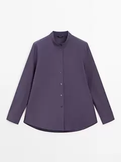 Poplin shirt with stand collar kínálat, 22995 Ft a Massimo Dutti -ben