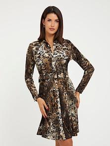 Velvet animalier print dress kínálat, 29450 Ft a Guess -ben