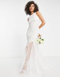 A Star Is Born bridal tulle skirt maxi wedding dress in white kínálat, 304,99 Ft a ASOS -ben