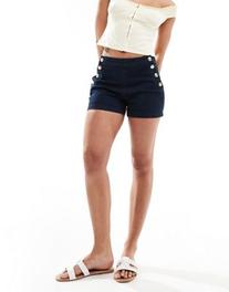 Morgan button detail denim shorts in indigo wash kínálat, 42 Ft a ASOS -ben