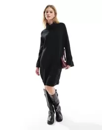 Vero Moda knitted roll neck mini dress in black kínálat, 32 Ft a ASOS -ben