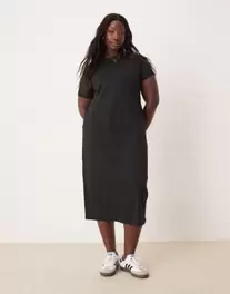 New Look Curve jersey tshirt midi dress in black kínálat, 19,99 Ft a ASOS -ben