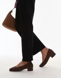 Mango suede heeled ballet shoe in dark brown kínálat, 49,99 Ft a ASOS -ben