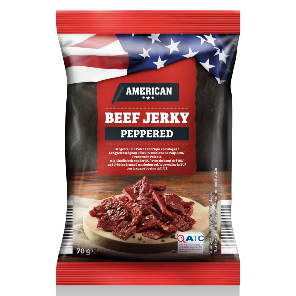 AMERICAN Beef Jerky, borsos, 70 g kínálat, 1599 Ft a Aldi -ben