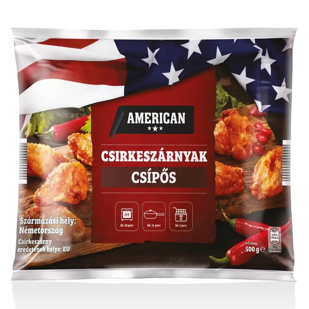 AMERICAN Csirkeszárnyak, csípős, 500 g kínálat, 1299 Ft a Aldi -ben