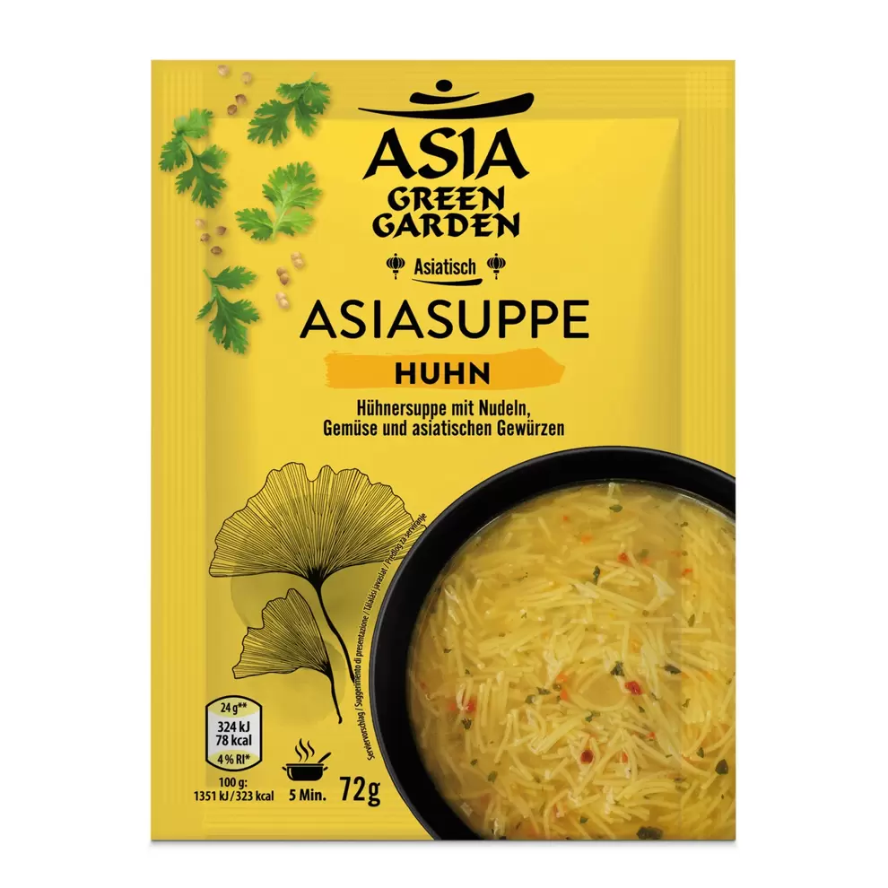 ASIA GREEN GARDEN Ázsiai leves, csirkeleves, 72 g kínálat, 349 Ft a Aldi -ben